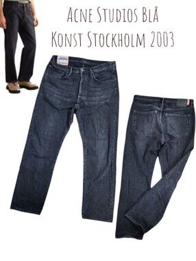 Acne Studios Blå Konst Stockholm 2003 Vintage Black Straight Leg Jeans Men's 34